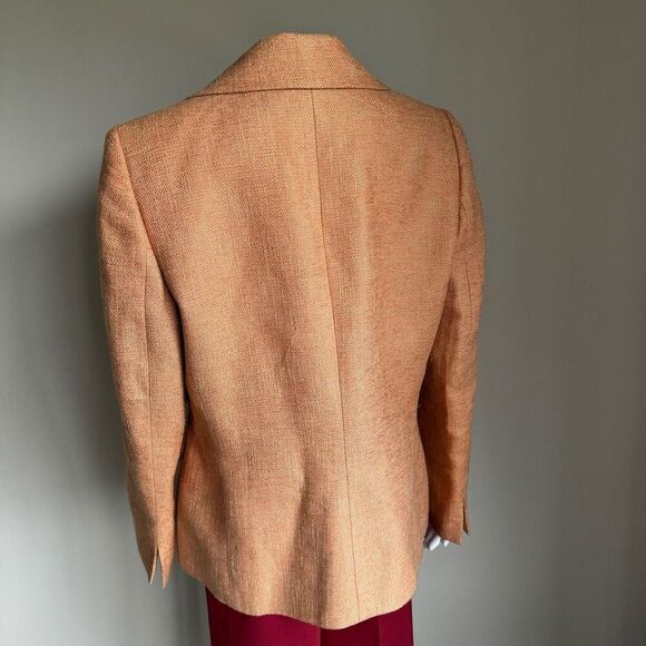 Vintage Dana Buchman Peach Orange Tweed Jacket Blazer Size 12 - Picture 4 of 7